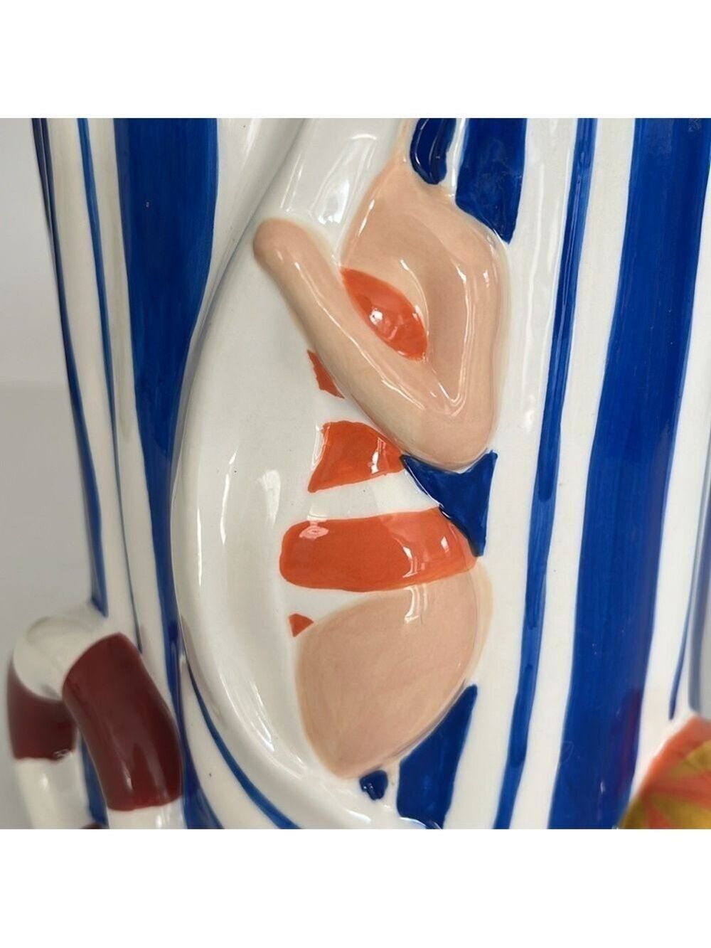 Vintage Enesco Daniel Dela Cruz Beach Cabana Cookie Jar Pool Party Summer Decor - Picture 4 of 16